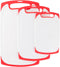 Cutting Board Set, 3 Piece Plastic Kitchen Chopping Boards for Cooking Food Prep with Juice Groove by Classic Cuisine
