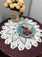 Damanni Cotton Handmade Crochet Lace Tablecloth Doilies - Round, White, 20 Inch, 2PC