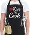 Funny Aprons for Women Men - Kiss the Cook Apron, Funny Chef Cooking BBQ Grill Aprons with 2 Pockets, Gift for Mom, Dad
