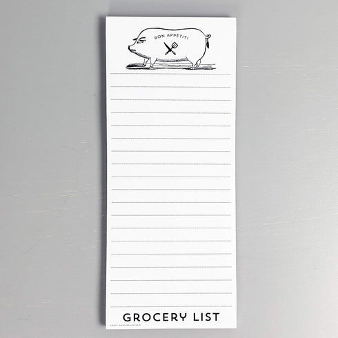 Bon Appetit Pig Refrigerator Notepads Grocery List SET of TWO PADS