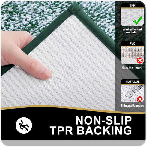 OLANLY Bathroom Rugs 30x20, Extra Soft Microfiber Bath Mat, Non-Slip, Quick Dry, Blackish Green