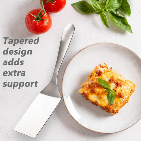 Professional Stainless Steel Lasagna Server, 10.0 inch Multi-Uses Spatula, Cake & Pancakes Cutter, Dishwasher Safe