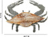 3D PARISLOFT Wood and Galvanized Ocean Theme Wall Hanging Decor (Crab), Rustic Farmhouse Decor for Living Room