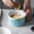 DOWAN Ramekins Set of 6, 4 oz Porcelain Ramekins for Baking Souffle, Oven Safe, Classic Style, Blue