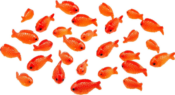 Yookeer Small Resin Red Goldfish Mini Figurines, 36 Pieces for Garden Accessories and DIY Crafts