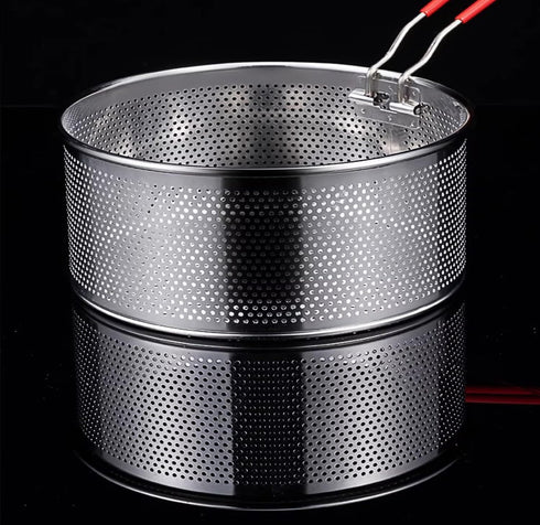 Tenta Kitchen Pasta Strainer, Boiling Blanching Basket, Stainless Steel Fryer Basket with Removable Handle for Cooking