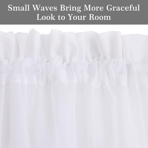 Rose Home Fashion Voile French Door Curtains, Set of 2 Panels, White, W30 x L72