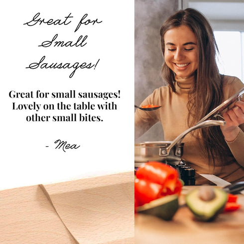Tuuli Kitchen Beechwood Cutting Board, 37 x 5.5 cm, Oil Coated Charcuterie Board, Salami Wooden Design