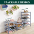 3-Tier, Closet, Smiry Small Bamboo Shoe Rack Stackable Wooden Shoe Organizer for Entryway & Free Standing Wood Shoe