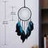 Dream Catcher with Bicolor Mesh, Handmade Dark Tone Dreamcatcher with Black and Turquoise Feather Wall Hanging
