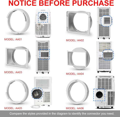Portable AC Exhaust Hose Coupler, 5.9 Inch Air Conditioner Unit Vent Tube Connector, Portable AC Adapter