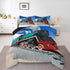 Erosebridal Train Comforter Sets Full Size,Boys 3D Steam Engine Bedding Set Rail