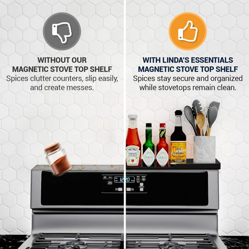 6 Silicone Magnetic Over the Stove Shelf for Back of Stove - Magnetic Stove Top Shelf and Over Stove Shelf, Over Oven