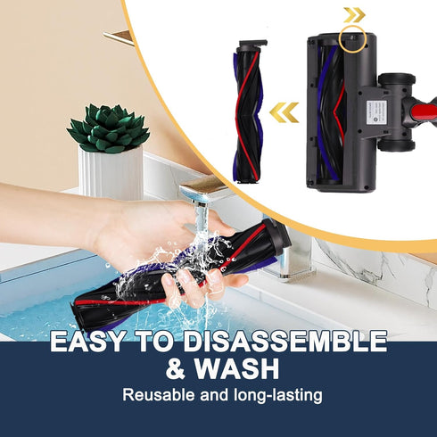 V7 V8 V11 V15 SV10 SV12 SV14 HESTIA Hardwood Floor Attachment for Dyson Cordless Stick Vacuum Cleaners, V-Shaped Roller