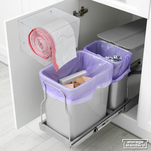 Storage Standard 10.5'' 7'' 7''- Trash Bag Holder Dispenser x x Acrylic Bags Dispensing Roll Organizer Holder, Garbage