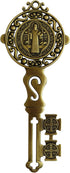 Angelitos de Mexico Big Saint Benedict Key for Home Protection Wall Decor to Hang on Door