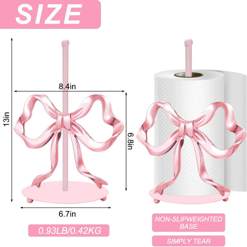 Countertop JarThenaAMCS Valentine's Day Trendy Bow Paper Towel Holder Cute Pink Bow Knot Kitchen Decor Accessories
