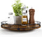 Farmhouse Oak 12" Lazy Susan Turntable Organizer for Cabinet, Round Wooden Storage for Dining Table, Pantry, Kitchen,