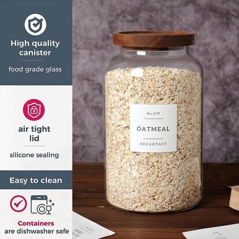 CZSZYGHBAO 2 More(98 OZ/2800 ml) PCS Large Glass Jar with Airtight Lid, Glass Food Storage Jars for Tea,Spice,Cereal