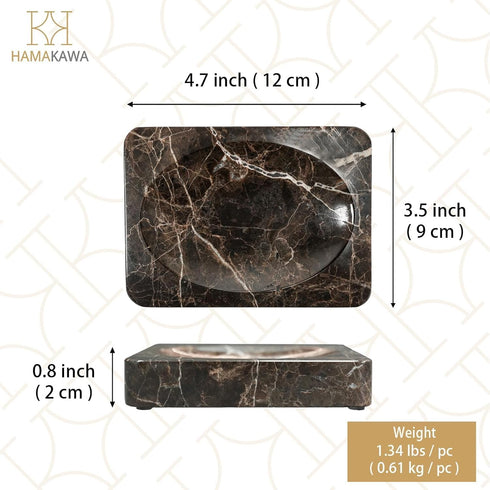 Natural Marble Soap Dish, Rectangle Emperador Dark Jewelry Dish, Dark Brown Style Shower Soap Holder, Modern Stone