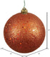 Vickerman 6" Burnished Orange Sequin Ball Ornament, 4 per Bag