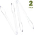 Plasticpro Disposable Plastic Serving Tongs, 12'' Durable Heavy Duty Premium Serving Utensils, Clear Pack of 2