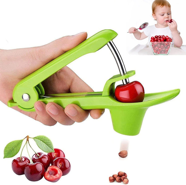 Stainless Steel Multi-Function Olives & Cherry Pitter Tool, Heavy-Duty Fruit Pit Remover for Jam Making