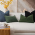 16x16 Inch Pack 2 Kevin Textile Spring Waterproof Decorative Pillow Covers Moss Green of Soft Boucle Textured Throw