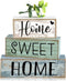 Moucuny 4 Pcs Wooden Farmhouse Table Decor Rustic Home Sweet Home Stacked Blocks
