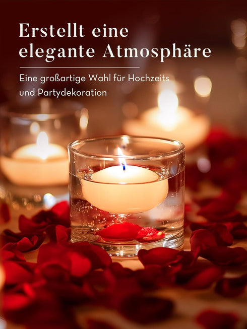 2 inch, 36 Pack 5-6 Set Ashlux White Floating Candles Floating Candles Hours Long Burning, Unscented Floating Candle
