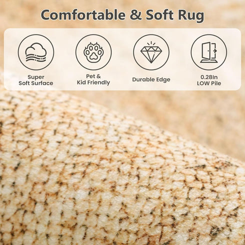 4ft /48 inch/122 cm Asrug Faux Jute Round Rug Area Rug Washable Non-Slip Circle Rug Soft Touch Circle Rugs Round