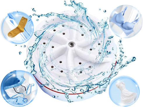 Mini Washing Machine Portable Washer for College Rooms, Travel Home Apartment Laundry, Small Turbine Washer with USB