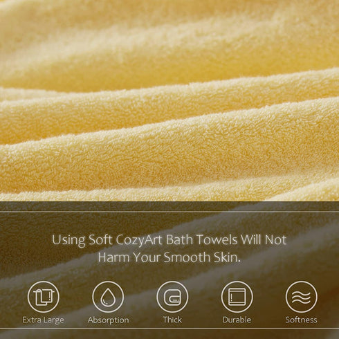 COZYART Set, Set 6 2 2 2 650 Yellow Luxury Bath Towel Turkish Cotton Hotel Towel Bulk for Bathroom, Thick Bathroom