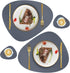 Faux Leather Placemats and Coasters Set, Round Leather for Dinner Table Mats