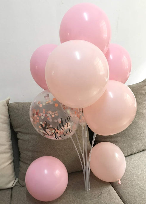 12inch Blush Pink Balloons and Rose Gold Confetti Balloons for Baby Shower Birthday Girl Party Decorations