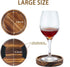 6Pcs Set Wooden Coasters for Drink-Acacia Wood Drink Coasters with Holder for Coffee Table Decor,Modern Cup Coaster