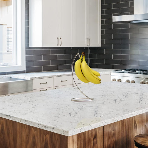 Blue Donuts Modern Chrome Banana Hanger for Kitchen Countertop