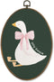 LKETW Coquette Pink Bow Silly Goose Oval Wall Art Decor, Dark Green