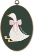 LKETW Coquette Pink Bow Silly Goose Oval Wall Art Decor, Dark Green