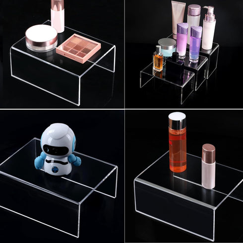 Cerpourt 2 Sets Risers(4",5",6") ((4"x5"x6") Acrylic Display Product Stand Clear Risers)