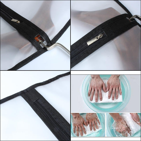 Garment Bag Set of 6 - Black Breathable Clear Full Zipper Bags for Clothes Storage