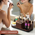 Counter Set(Walnut Boperzi Bathroom Organizer for Vanity & Sink Storage: Detachable Electric Toothbrush and Toothpaste