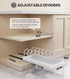 Pull Out Pots and Pans Organizer Under Cabinet, Sliding Lid Holder and Pan Rack, 8 Adjustable Dividers, 2 Pack White