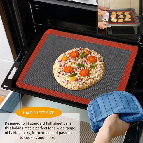 Professional Silicone Bread Baking Mat, Non Stick Oven Liner, Perforated Steaming Mesh, Half Sheet Size
