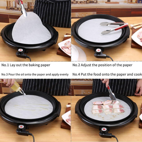 Round Parchment Paper Set of 200, Non Stick 12 Inch Baking Rounds for Springform Pan, Toaster Oven, Tortilla Press