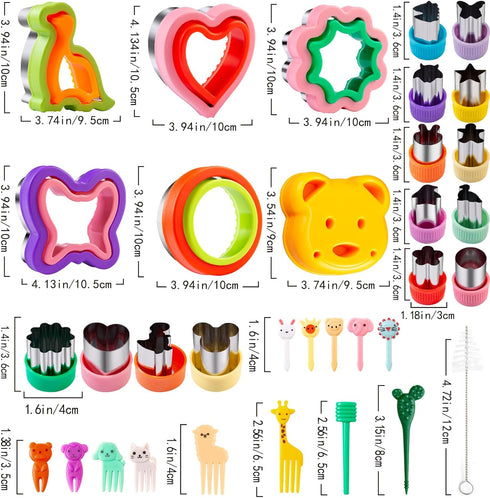 Kimfead 48 Sandwich Cutter for Kids Pcs, Cookie Cutters, Fruit Vegetable Cutter Shapes, Food Picks for Bento Box, Mouse