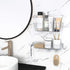 TZAMLI 2 Pack Clear Shower Caddy, Adhesive Shower Organizer Rustproof Shelf with Razor Holder and Hook, Wall Mounted