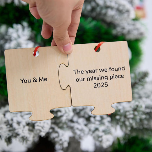 NGHYANNA 2025 NGHYANA Wooden Puzzle Piece Ornament You and Me Keepsake Couples Gift