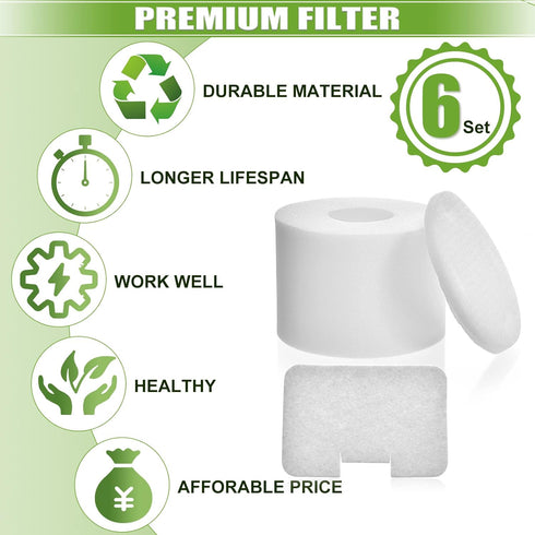 6 Pack Replacement Filters for Shark Navigator Deluxe NV42, NV4226, NV46, NV44, NV4626, UV402, NV36