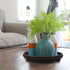 12in FramePro Decorative Tray Round Wood Beaded - Brown Serving Tray Risers for Living Room, Coffee Table, Kitchen